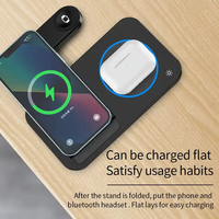 Station de charge sans fil 3 en 1 15W, support de charge rapide avec lampe de bureau et veilleuse pour Airpods, iWatch, iPhone 16, 15, 14