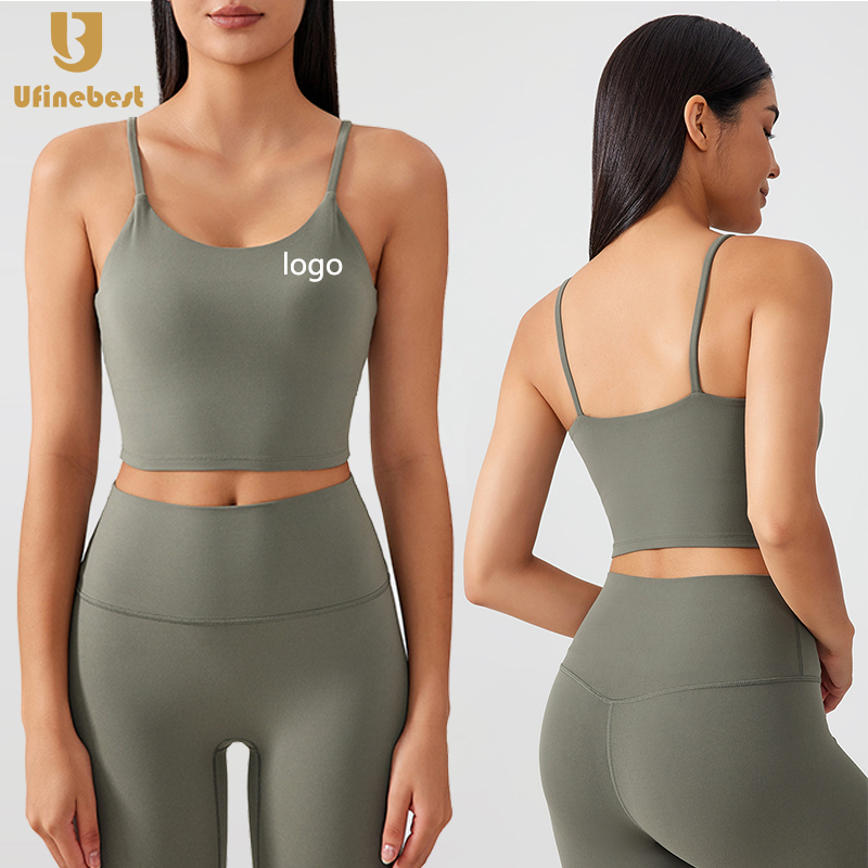 2026 Wholesale Round Neck Sport Bra Top Sportswear Women Spaghetti Strap Gym Backless Fitness Yoga Corset Fitness Crop Top