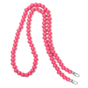 Mobile Phone Accessories Beads Crossbody Necklace Shoulder Universal Mobile Phone Lanyard Strap For All Smartphone