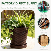 Plateau pour pot de fleurs en plastique extra large et durable avec trou de drainage, design traditionnel, jardinière d'intérieur, capacité de 3,99 L