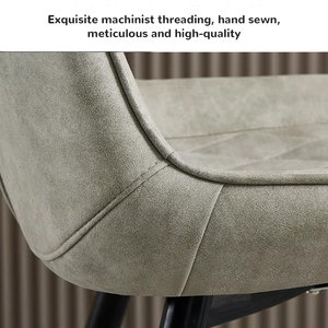 <span class=keywords><strong>Chaise</strong></span> de salle à manger avec dossier profilé, rembourrage haute résilience, coutures matelassées, pieds en acier carbone épaissi, antidérapants - Product Image 4