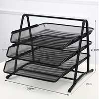 Meilleur prix utile 3 niveaux A4 papier bureau Document plateau métal maille bureau organisateur support pour bureau et usage domestique