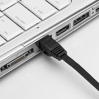 Cable Ethernet Cat6 de 8 Conductores de Cobre Desnudo, 10 Gbps, Plano, Negro, Cable de Conexión LAN RJ45 para Router y Módem
