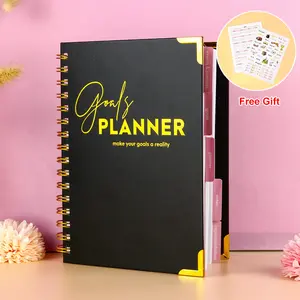 Versand bereit A5 Spiral Undatierter Wochen plan Ziele Journal Planer Buch mit Geschenk box