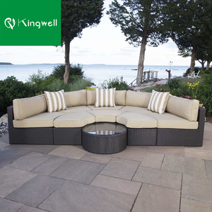 <span class=keywords><strong>Lit</strong></span> <span class=keywords><strong>de</strong></span> repos rond en rotin et aluminium avec auvent pour patio et plage - Product Image 4