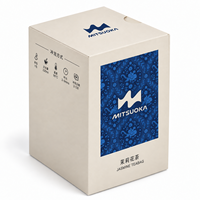Wholesale Custom Printed White Paperboard Tea Box with Blue Floral Design and Logo for Jasmine Tea Bag Retail Packaging