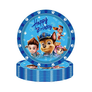 Juego de vajilla de papel desechable con tema de <span class=keywords><strong>patrulla</strong></span> de dibujos animados, suministros para fiesta de <span class=keywords><strong>cumpleaños</strong></span>, platos, tazas, manteles, decoraciones - Product Image 3