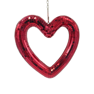 Nouvelles décorations de fête tendance : Boules miroir en forme de cœur rouge creux en gros, accessoires de fête pour <span class=keywords><strong>magnétophone</strong></span> - Product Image 1