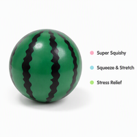 Balle anti-stress souple en forme de pastèque, jouet sensoriel TPR à pincer, étirable, à remontée lente, en PVC, vente en gros