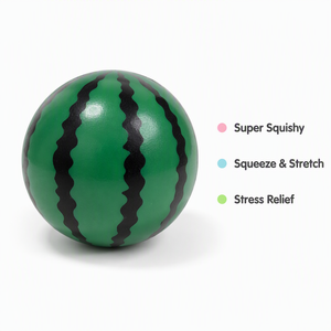 Balle anti-stress souple en forme de pastèque, <span class=keywords><strong>jouet</strong></span> sensoriel TPR à pincer, étirable, à remontée lente, en PVC, vente en gros - Product Image 2