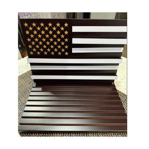 11 rangées militaire défi pièce présentoir support drapeau américain étui en bois, peut contenir - Product Image 4