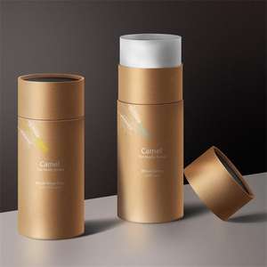 Caja de Embalaje de Cartón Kraft en Forma de Cilindro para Cápsulas, Reciclable, de Grado Alimenticio, Diseño Personalizado, Envase de Tubo de Papel para Proteína en Polvo - Product Image 5
