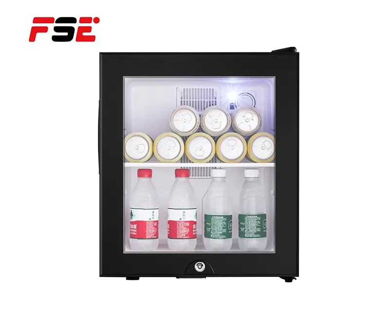 FSE High Quality 30L Black Mini Fridge Refrigerator Hotel Bar Small Mini Beverage Fridge Cold Drink Refrigerator