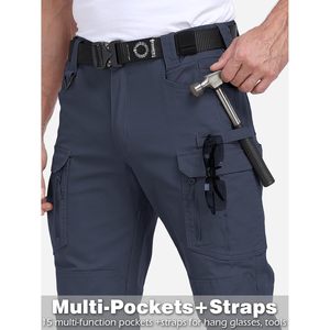 Custom Men's <b>Stretch</b> Tactical <b>Cargo</b> Pants 100% Cotton Multiple Pockets Breathable Work Outdoor Hiking Trousers - Product Image 3