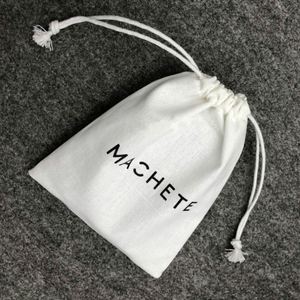 Pochette en lin personnalisée, emballage pour bijoux en coton, sac à cordon en coton biologique avec logo pour mariage, fête, rangement, cadeau - Product Image 2