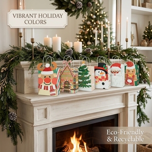<span class=keywords><strong>Bolsas</strong></span> <span class=keywords><strong>de</strong></span> <span class=keywords><strong>Papel</strong></span> Ecológicas para Regalos <span class=keywords><strong>de</strong></span> Navidad con Asas <span class=keywords><strong>de</strong></span> <span class=keywords><strong>Papel</strong></span>, Diseño 3D <span class=keywords><strong>de</strong></span> Dibujos Animados, Bolsa <span class=keywords><strong>de</strong></span> Regalo para Dulces, Galletas, Compras y Empaque - Product Image 5