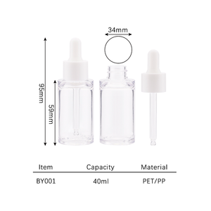 40ML ドロッパーオイルディスペンシングボトル PET/PP 厚壁オイルベースボトル エッセンスローションボトル - Product Image 6
