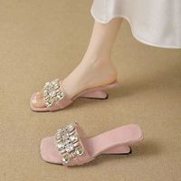 Sandales à talons hauts carrés pour femmes, les plus populaires, sexy, respirantes, antidérapantes, rehaussantes, à enfiler, de créateur