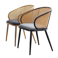 Chaise de salle à manger minimaliste moderne avec accoudoirs, pour la maison et les restaurants, chaise en rotin pour cafés, chaises de bar sur mesure, chaises de maison d'hôtes en fer forgé