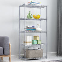 Étagère de rangement métallique à 5 niveaux pour salon, cuisine, micro-ondes, légumes et fruits - Vente en gros