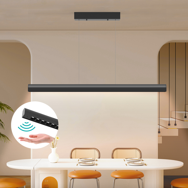 LETARON LED Linear Pendant Light (Hover +hand Wave + Grille)  5 Colors Modern Linear Chandelier Light