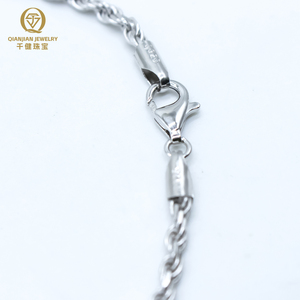 새로운 인기 2MM-<span class=keywords><strong>4MM</strong></span> 로프 링크 체인 힙합 스타일 925 실버 목걸이 <span class=keywords><strong>22</strong></span> 인치 로프 링크 체인 남성/여성용 - Product Image 3