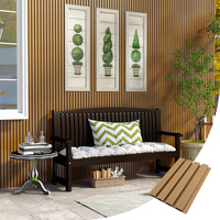 Revêtement mural en placage de bois 3D, panneau mural extérieur en WPC, lattes extérieures en composite bois-plastique avec aspect bois véritable