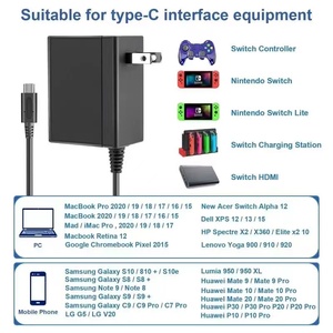 EU chúng tôi Cắm Du Lịch Tường sạc 15V 2.6A tàu nhanh 39W AC Adapter cung cấp điện cho Nintendo chuyển đổi <span class=keywords><strong>Lite</strong></span> Pro điều khiển NS chuyển đổi - Product Image 4