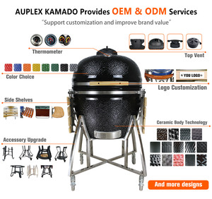 Barbecue Kamado en céramique Auplex de 27 pouces, fumoir au <span class=keywords><strong>charbon</strong></span> de <span class=keywords><strong>bois</strong></span>, cuisinière extérieure, barbecue pour la cuisine en jardin et sur la terrasse - Product Image 5