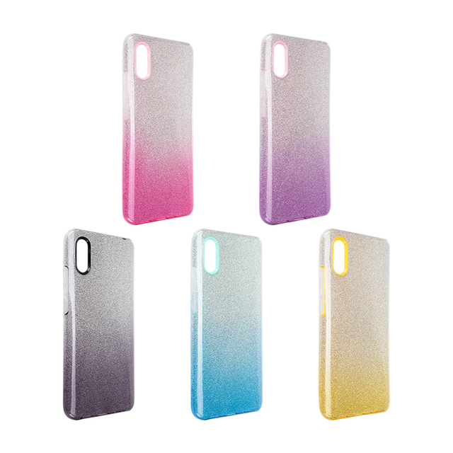 Hot Sales Hit Colors Glitter Bling Sparkle Protective TPU+PC+Paper Shockproof Mobile Phone Case for Redmi