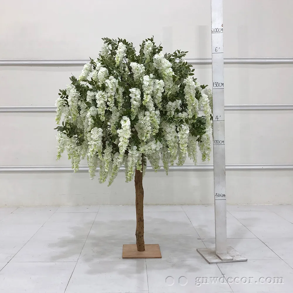 GNWホットセールホワイト人工桜の木人工植物の装飾フラワーツリー家の結婚式の装飾人工木