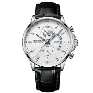 <span class=keywords><strong>Montre</strong></span> à quartz imperméable pour <span class=keywords><strong>homme</strong></span>, nouvelle mode, trois aiguilles, 41 mm, bracelet en cuir véritable, <span class=keywords><strong>montre</strong></span> en acier - Product Image 1