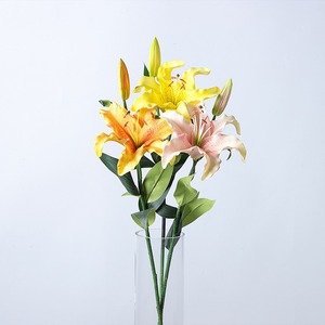 KEWEI <span class=keywords><strong>T669</strong></span> Fleurs de lys artificielles au toucher réel de luxe Décor floral rose pour mariage Présentoirs à la maison - Product Image 6
