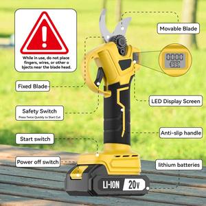 Sécateur sans fil 20V sans balais, outil de coupe de jardinage pour bois, cisailles d'élagage CP-20AE-2, sécateur sans fil sans balais - Product Image 3