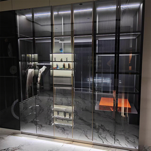 <span class=keywords><strong>Cabina</strong></span> <span class=keywords><strong>Armadio</strong></span> Moderna in Alluminio Personalizzata con Porta <span class=keywords><strong>Scorrevole</strong></span> in Vetro per Camere da Letto, Ufficio e Sala da Pranzo - Guardaroba Indipendente - Product Image 5