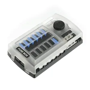 Plastic Vehicle Boat Car Dc 12v 24v 12 Way Car Fuse Box Holder Block