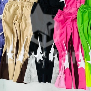 กางเกงจ็อกเกอร์ผ้าฝ้าย 100% พิมพ์ลายกราฟิกตัวอักษรแบบนูน 3 มิติ แบบกำหนดเอง ขาบาน มีเชือกผูก เนื้อผ้า 220gsm กันน้ำ ระบายอากาศได้ดี - Product Image 2