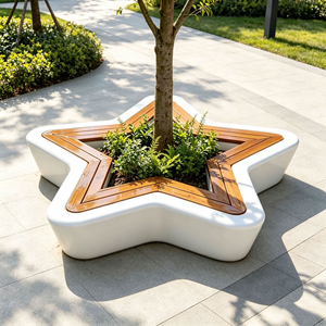 Chaise de jardin durable, bancs en fibre de verre imperméables pour l'école, la cour de récréation et l'extérieur - Product Image 2