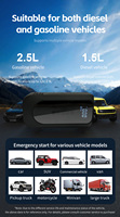 Démarreur de batterie multifonction 4-en-1 puissant 300A anti-étincelles avec compresseur et lampe torche LED pour voiture