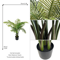 Commande en gros de palmiers artificiels écologiques de haute qualité, 80 cm, résistants à l'eau, personnalisables pour les mariages, les fêtes, les événements, les plantes de table
