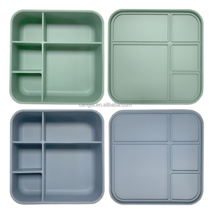 BPA Free Custom Large 5 Compartment Rainbow Silicone Snack Box Kids Lunch Container <strong>Fun</strong> Lunchbox for Children's <strong>Meal</strong> Storage - Product Image 5