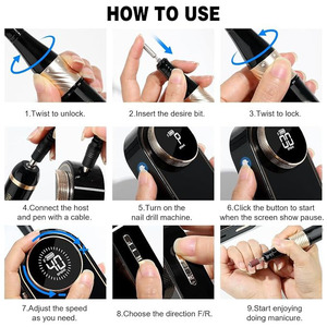 Machine à ongles portable 0-40000 tr/min, outil de manucure électrique sans balais avec écran pour salon et usage domestique - Product Image 3