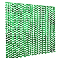 Rideaux à franges en aluminium pour la Saint-Patrick, en forme de trèfle, guirlandes métalliques, accessoires pour photomaton, décorations de fête
