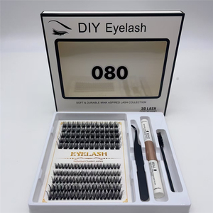 Venta al por mayor de pestañas gruesas con logotipo personalizado, kit de extensiones de pestañas DIY con etiqueta privada, kit de extensiones de pestañas - Product Image 3