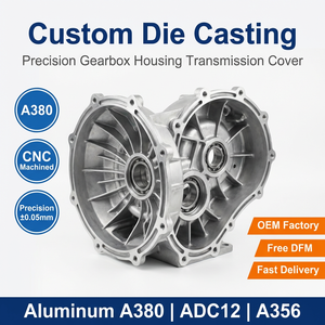 Boîtier de boîte de vitesses de voiture en aluminium A380 usiné CNC sur mesure, couvercle de transmission, composants moulés sous pression - Product Image 1