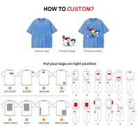Camiseta de Alto Gramaje 100% Algodón con Logo Estampado Personalizado de Lujo Lisa Corte Holgado Unisex Oversize en Blanco para Hombre