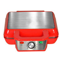 Gaufrier électrique professionnel 1000W avec indicateur LED revêtement antiadhésif et température réglable pour la cuisine à domicile
