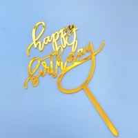 Topper de gâteau en acrylique avec couronne Cute Metal Birthday Party Cake Toppers Christmas Baby Occasions Happy Birthday Cupcake Style