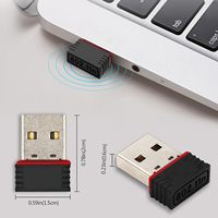 Adaptador WiFi USB 2.0 Externo de 150Mbps, Banda Única de 2.4GHz, Compatible con Windows 10, No Requiere Controlador