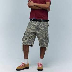 Shorts Cargo Vintage 100% Coton pour Hommes, Style Streetwear, Camouflage Numérique, Décoration Ruban, Été, Unisexe, Vente en Gros - Product Image 6